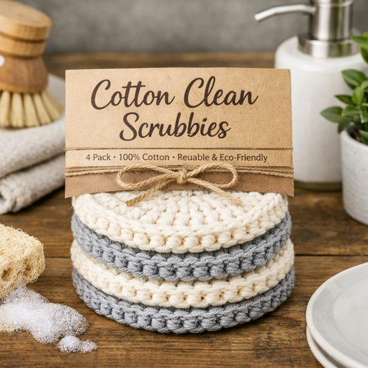 Cotton Clean Scrubbies - 4 Pack
